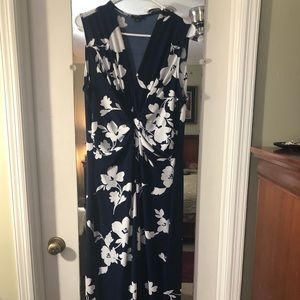 Blue/white maxi dress